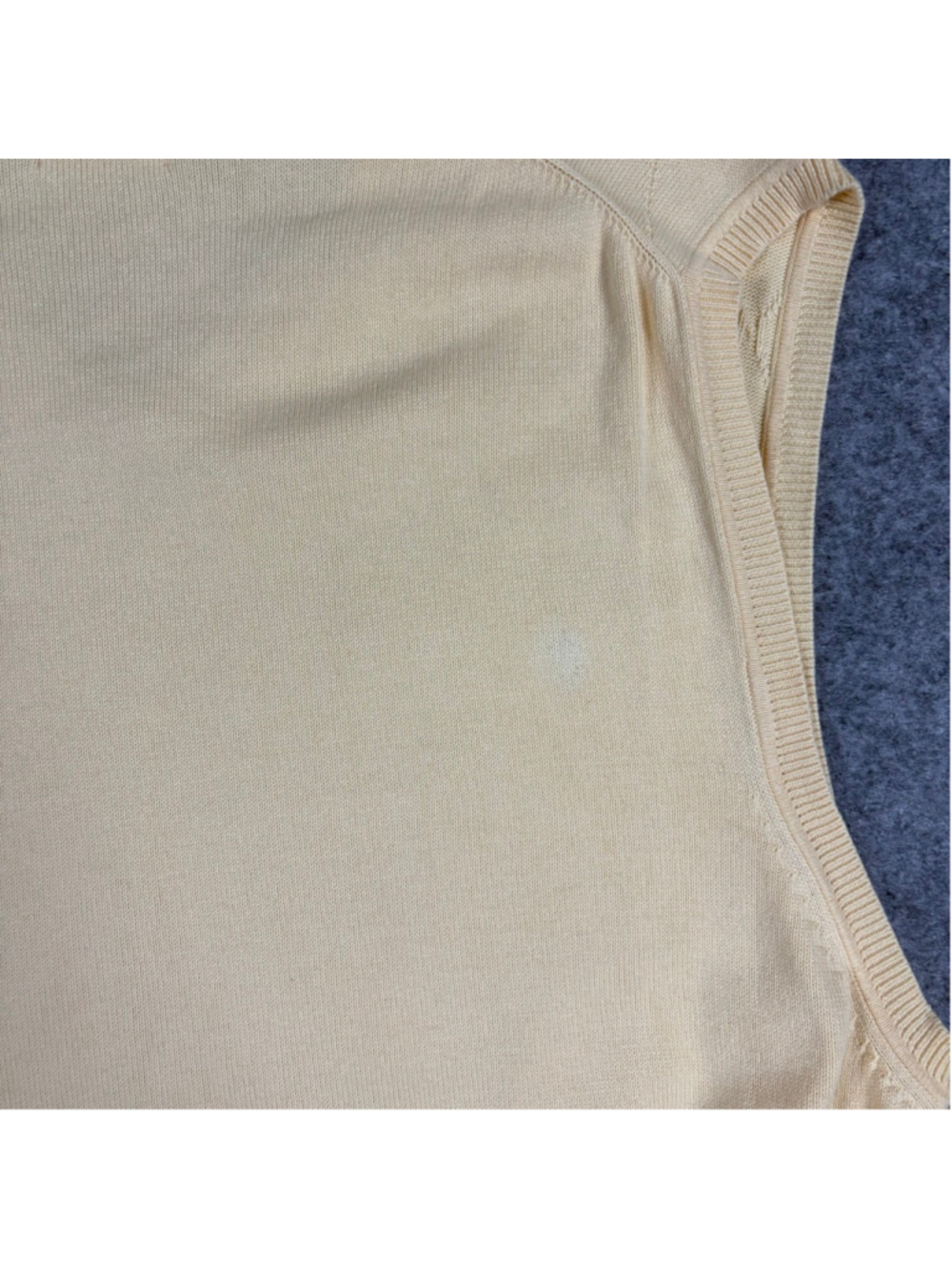 IZOD Golf Sweater Vest XL Yellow Argyle V Neck 100% Cotton Mens Preppy - Picture 7 of 12